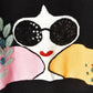 Autumn Winter New Contrast Striped Sleeve Embroidery Leaves Beaded Sequins Sunglasses Girls Knit Sweater