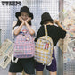 Fashion Polyester soft Backpack Satchel School Bags special checked printing Backpack