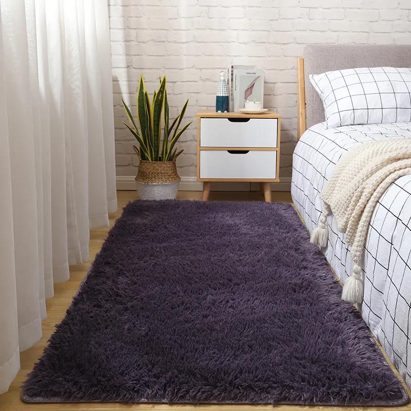 Living Room Carpet Solid Color Wool Cushion Bedroom Bedside Plush Carpet