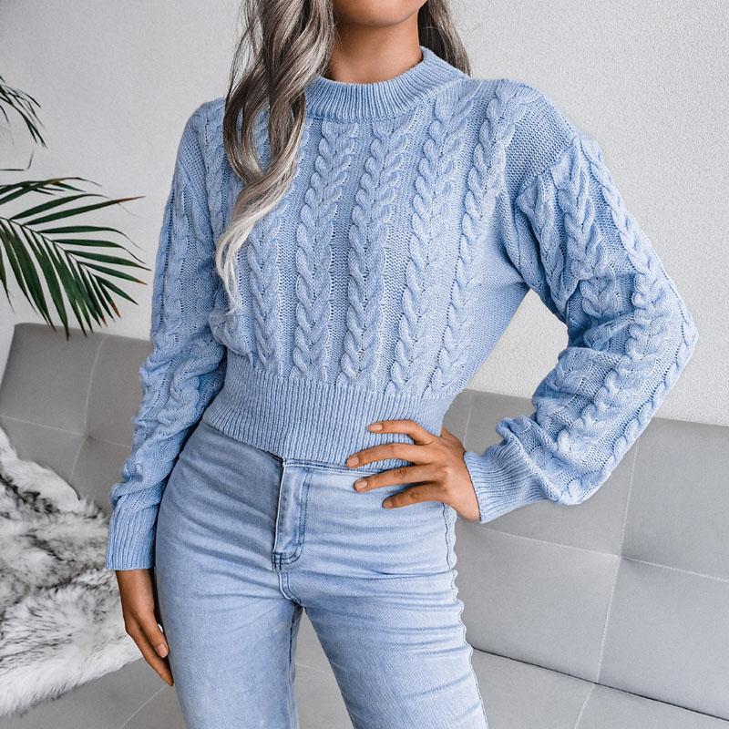 Sweater Women's Short Sexy Twist Knitwear Cropped Pullover Top Trendy Sweater Jumper Y2K European and American Style Fashion
