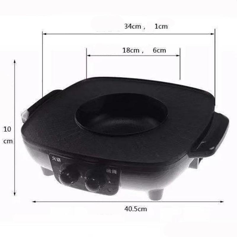 1800W Heat Pot BBC Machine Multi-purpose Small Heat Pot Fried Steak Pan Smokeless Nonstick Grill Pan for Family