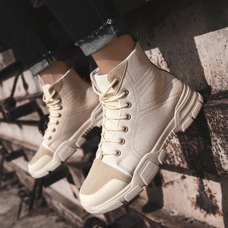 Autumn and Winter Men's Martin Boots Warm Working Boots Lace Up Men's Combat Boots High Top Shoes