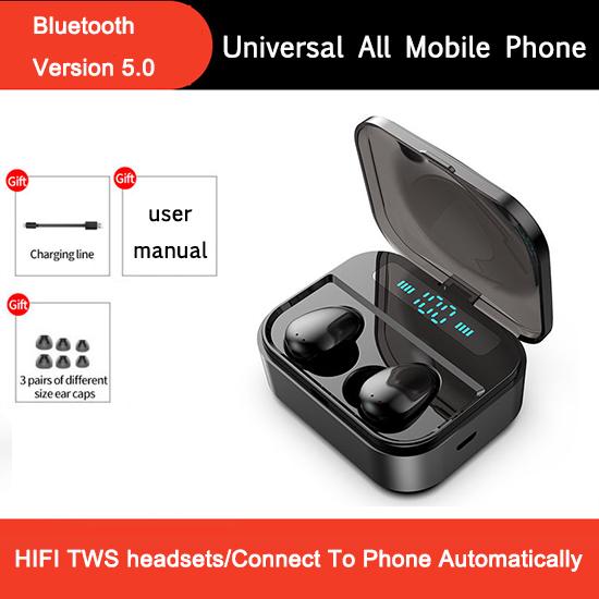 Bluetooth Earphones Mini LED Display Headphone Stero Sound 3500mah Power Bank Sport Wireless Headset