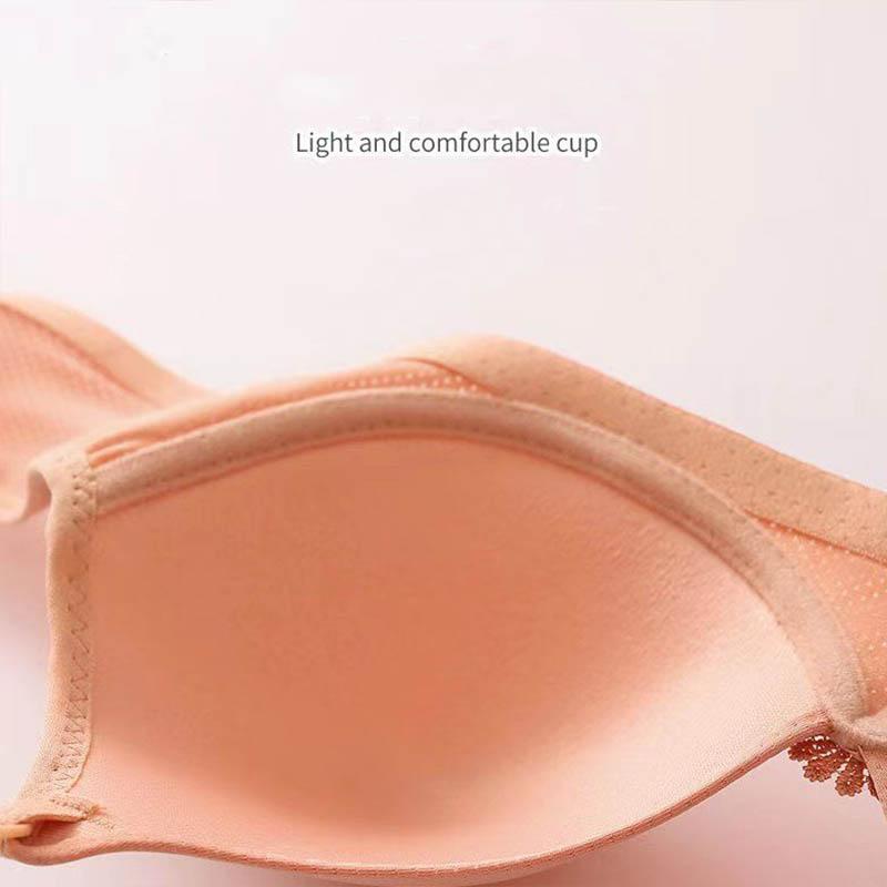 Large Size Thin No Steel Ring Lace Bra Anti-lighting Gathering Comfortable and Breathable Middle-aged and Elderly Mother's Underwear