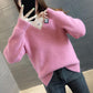 Autumn and Winter V-neck Sweater Fashion All-match Loose Jacket Knit Short Blouse