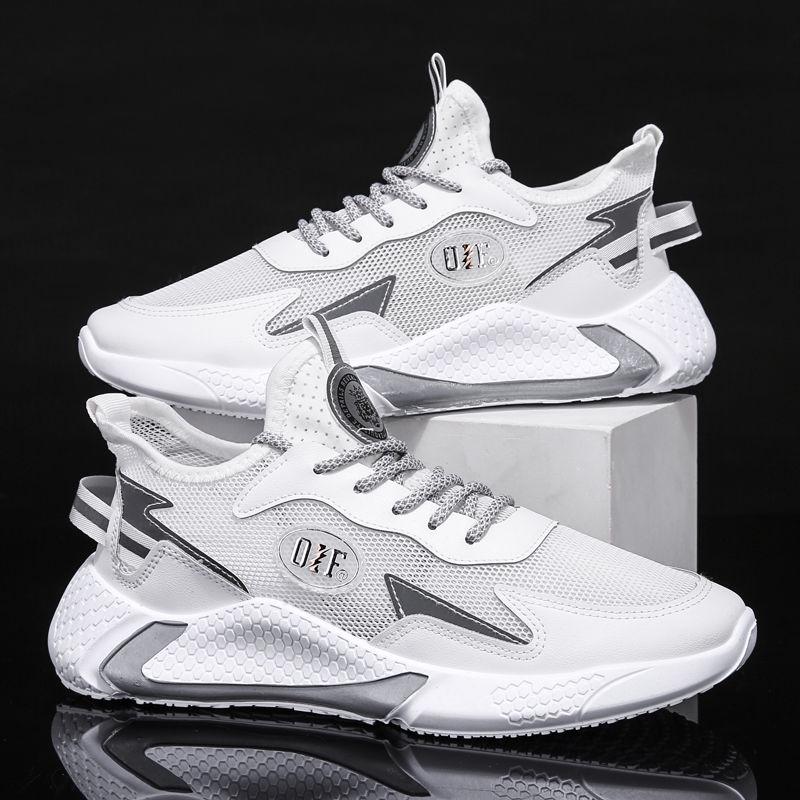 Mens Shoes Casual Summer Mesh Breathable Sneakers Shoes White Comfortable Lace-Up Trainers Zapatillas Hombre Deportiva