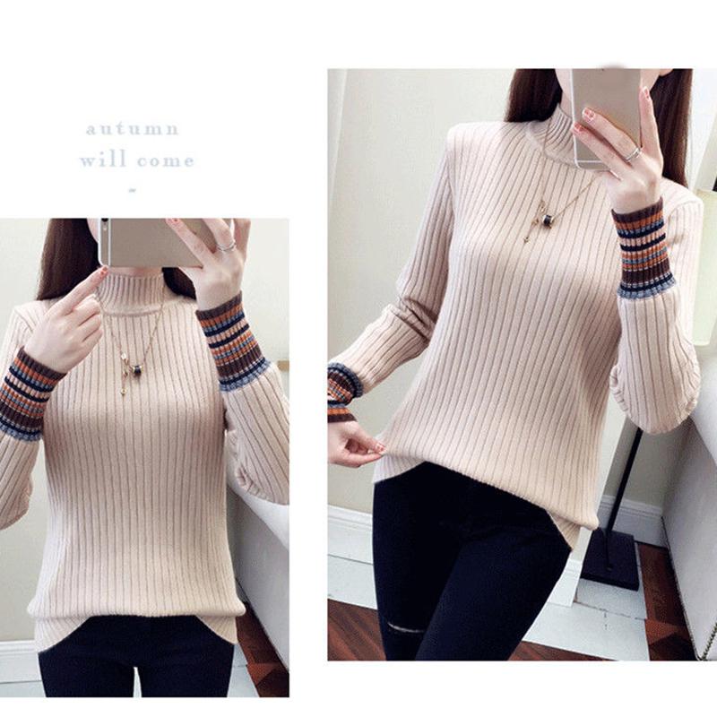 Half Turtleneck Sweater Autumn and Winter Fashion Sexy Slim Slimming Bottoming Shirt