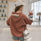 Women Long Sleeve Warm Hooded Top Autumn Winter Sweater Cotton Sweatshirt Wild Large Size