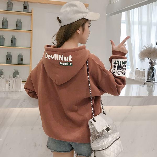 Women Long Sleeve Warm Hooded Top Autumn Winter Sweater Cotton Sweatshirt Wild Large Size