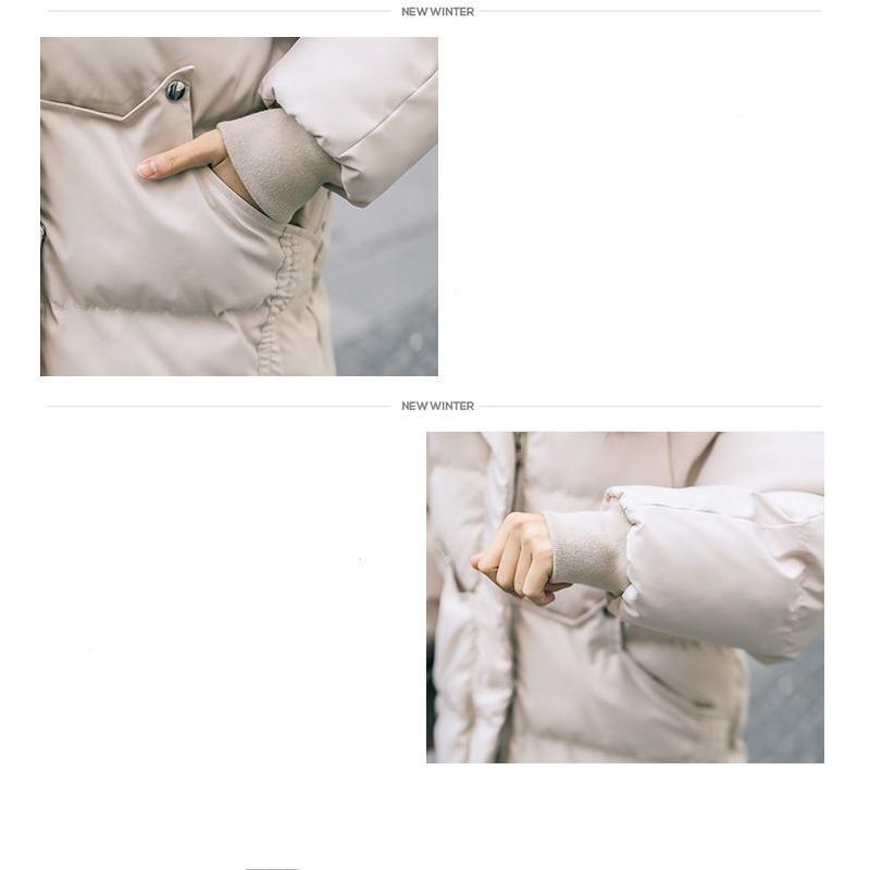 Cotton-padded Jacket Women's Mid-length Down Padded Jacket Korean Style Loose Bread Jacket Thickened Student Jacket Winter Padded Jacket