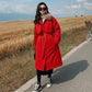 Women's Plus Size Mid-length Over-the-knee Padded Jacket Loose Padded Jacket Tooling Plus Fleece Windbreaker Jacket