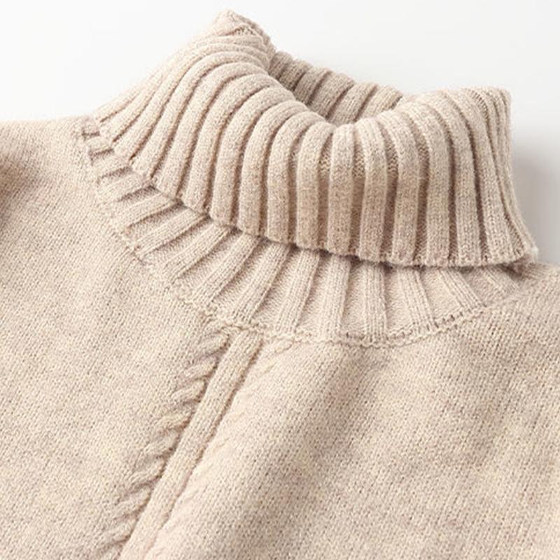 Sweater Dress High Neck Autumn and Winter with Coat Base Knitted Dress Women's Loose and Thick Long Dress