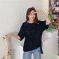 Pleating Irregular Summer Women's Fashion Asymmetry Tops Short Sleeve Solid Color Casual Loose T-shirt