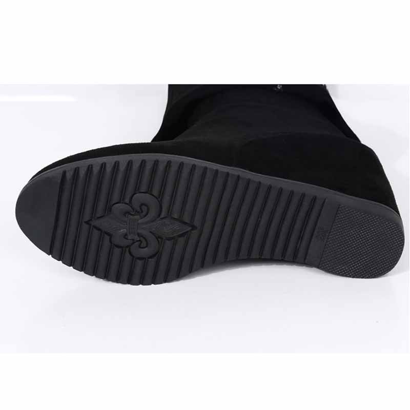 Inner Heightening Over The Knee Women's Boots Boots Dance Stovepipe Stretch Boots Ladies Suede High-heeled Boots