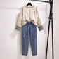 Coarse Wool Sweater Women's Short Loose Loose Outer Wear Twist Hedging Small Lazy Wind All-match Blouse Autumn and Winter Thickening