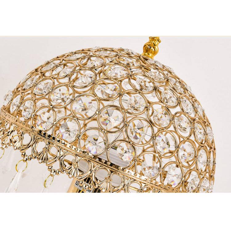 LED Table Lamps for Bedroom Crystal  Fabric Bedside Lamp Table Lanterns Home Decoration Lighting