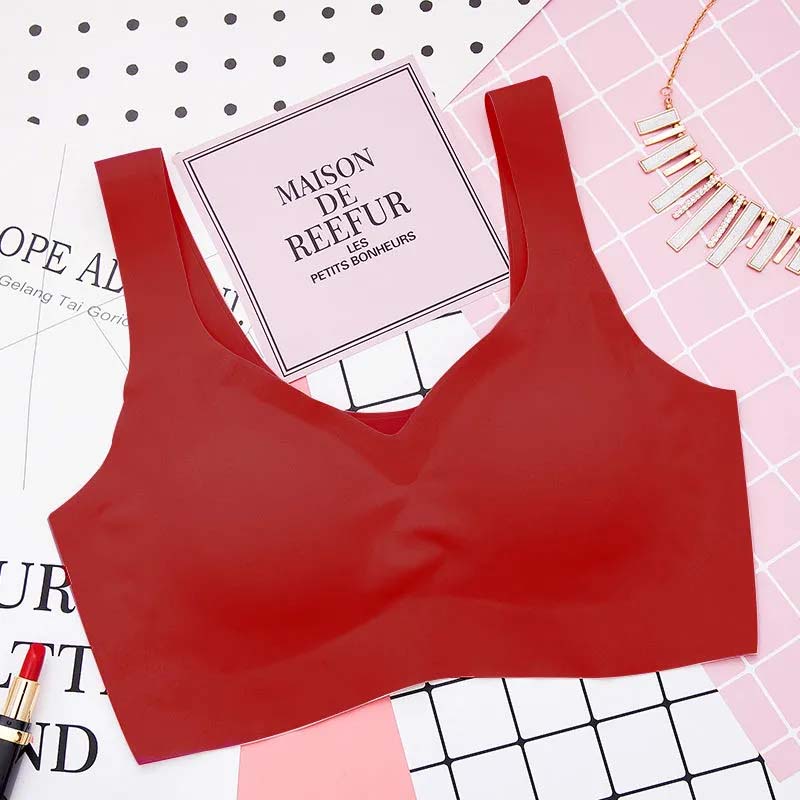 Ladies Sexy Seamless Sleeping Underwear Thin Gathering No Steel Ring Sports Underwear Bra Running Sweat Absorbent Breathable Bra