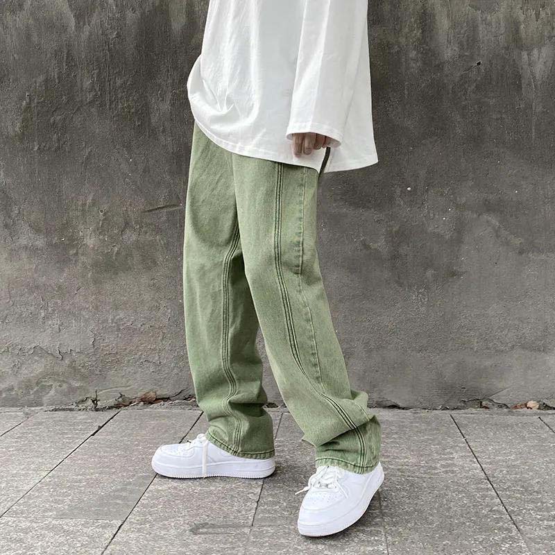 Draping Hip-hop Jeans Men's Spring Loose-fitting Straight Wide-leg Trousers