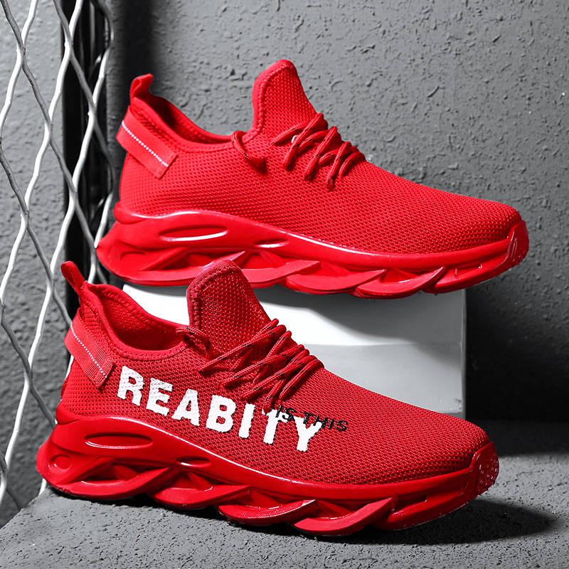 Men Running Shoes Flying Woven Sneakers Mesh Breathable Light Weight Sports Shoes Male Footwear