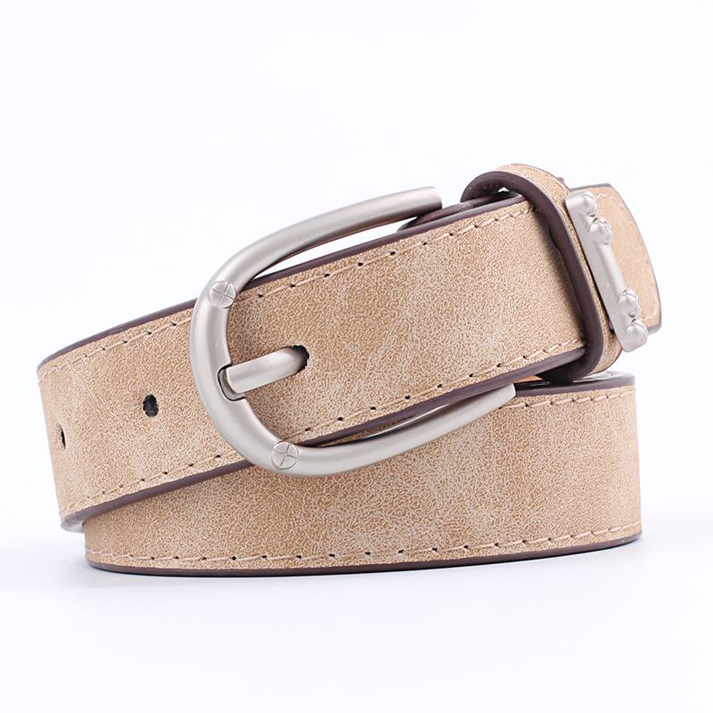 Fashion Concise Accessories Ring Belt Women Pu Leather Pin Buckle Flat Belt