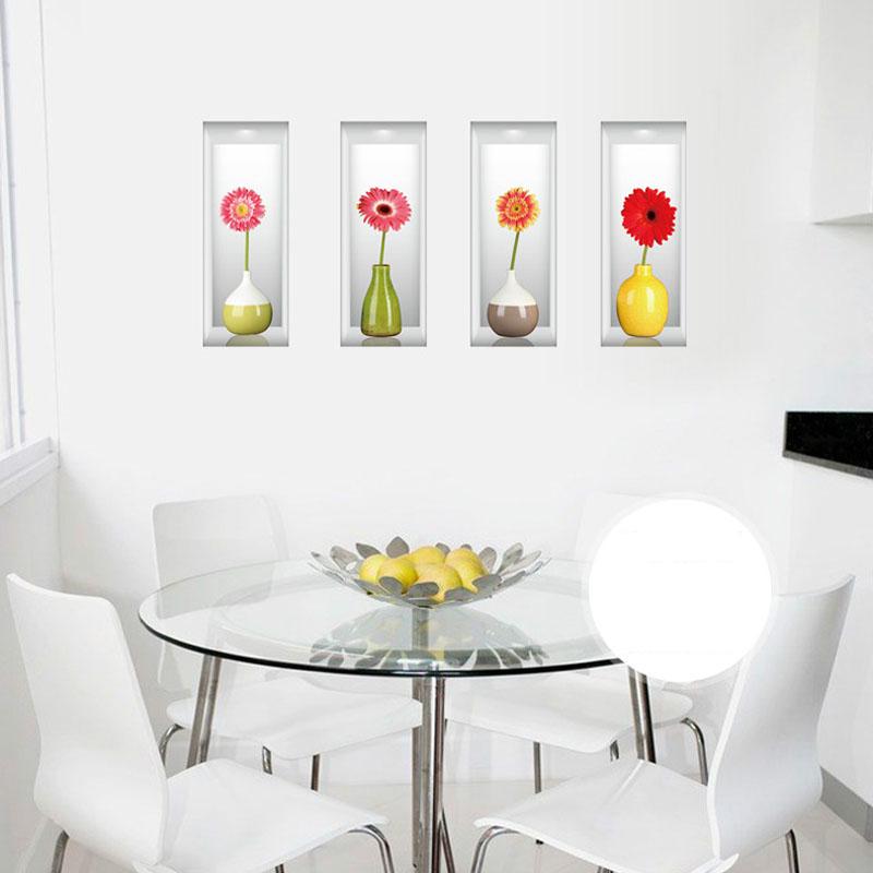 Sticker Three-dimensional Vase Wall Stickers Home Decor Living Room Office Window Decal