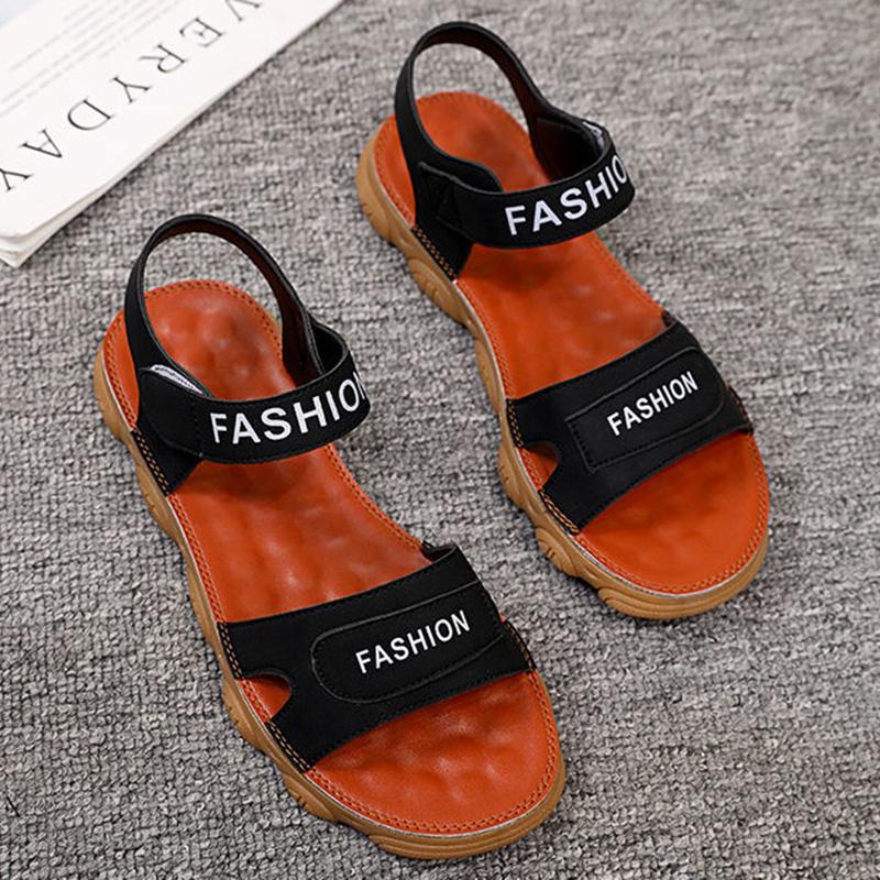 Tendon Sole Sandals Female Summer Fairy Style Flat Sandals Net Celebrity Students All-match Rome