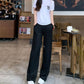 Suit Women's Summer Loose and Thin Casual Round Neck Short-sleeved T-shirt + Trousers Two-piece Loose Wide-leg Pants Fabric Soft Light and Breathable
