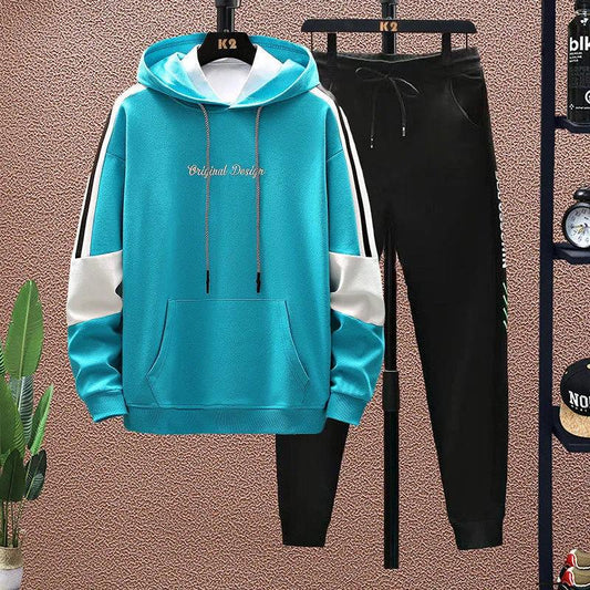 Spring & Fall Pullovers Suit Hooded Pullovers and Casual Pants School Trends Sports Suit Sweater Suit Men