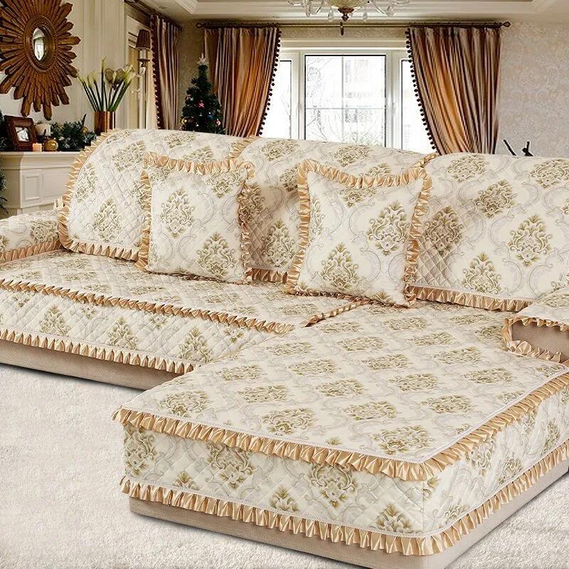 Sofa Cushion Four Seasons Universal European-style Fabric Sofa Cover Full Surrounding Non-slip Cushion Armrest Cushion