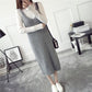 Autumn and Winter Long Sweater Dress Fashion Knitted Suspender Dress Casual Simple Female Suspender Dress