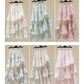 Printed Pattern Half-length Skirt Summer Floral Irregular Ruffled Wild A-line Super Fairy Cake Skirt Female Cute Skirt Fabric Light and Breathable