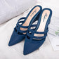 Summer Lazy Casual Fashion Thick Heel Sandals and Slippers Female Pointed Toe Korean Style Slope Heel Casual Shoes