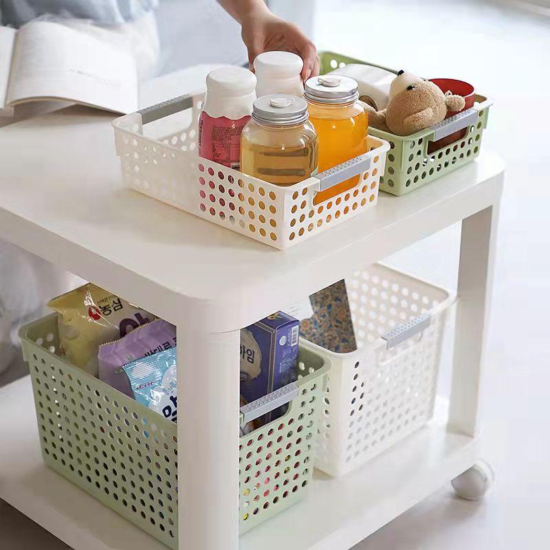 4PCS Desktop Plastic Storage Basket Kitchen Sundries Storage Box Toy Storage Box Home Storage Small Basket Bathroom Toiletries Storage Basket