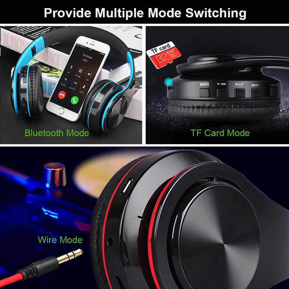 Wilress Headphones Bluetooth 5.0 Gaming Headset Hifi Stereo Sports Headphones for Computer with Mic