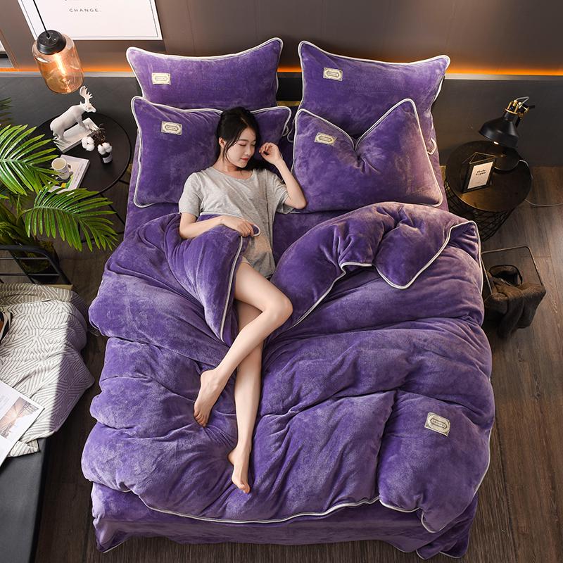 4pcs Luxury Comforter Bedding Sets Winter Plush Bed Linen Duvet Cover Bed Sheet Cover Set