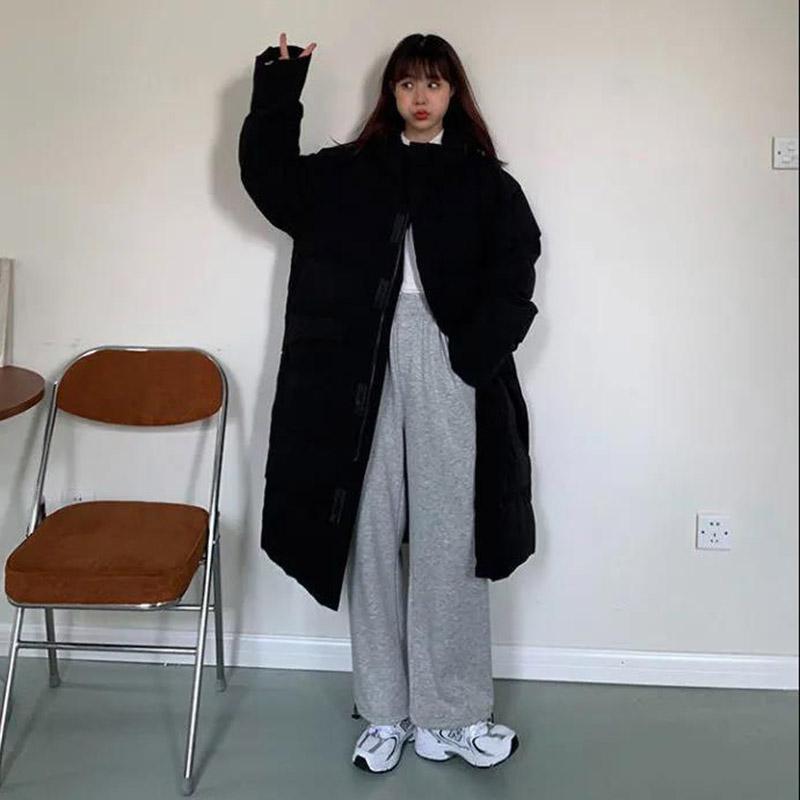 Winter Women's Hooded Cotton Jacket Korean Style Loose Thickening Warm Mid-length Cotton Jacket