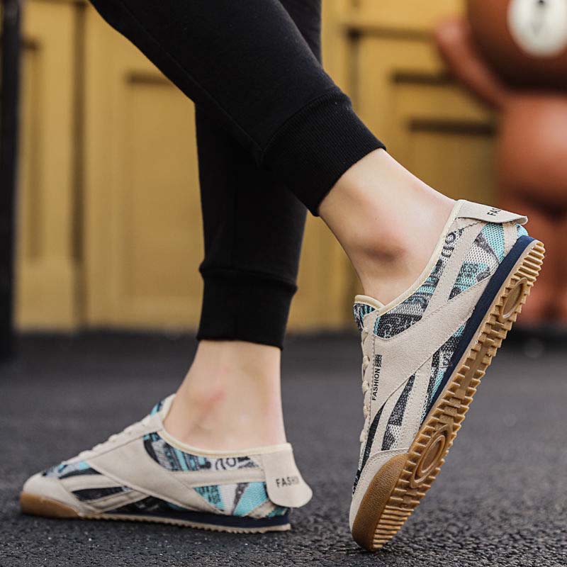 Summer Trend New Men's Shoes Breathable All-match Sports Casual Canvas Shoes Elastic Soles Running Shoes