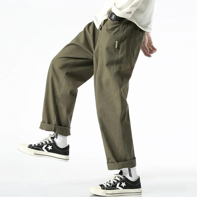 Spring and Autumn Overalls Straight Loose Trendy Wide-leg Casual Long Pants Men