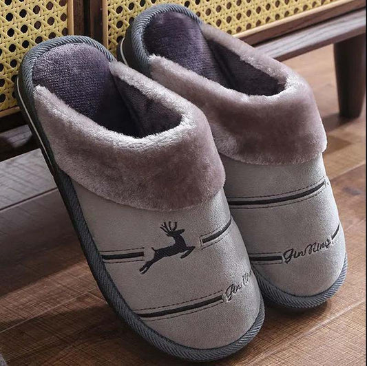 Autumn and Winter Cotton Slippers Men's Large Size Indoor Home Home Warm Non-slip Cotton Slippers