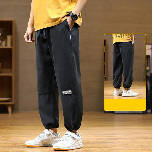 Men's Trousers Loose Wild Trendy Handsome Cropped Trousers Spring and Autumn Summer Thin Sports Casual Pants