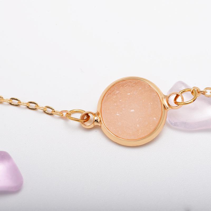 European and American Geometric Resin Disc Clavicle Chain Necklace