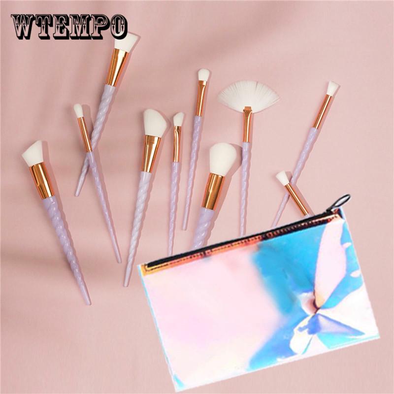 10pcs Diamond Makeup Brushes Set Unicorn Make Up Foundation Eyebrow Eyeliner Makeup Brushes Set