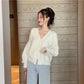 Autumn and Winter Knitted Cardigan Short Loose Loose Style Long Sleeve Button Sweater Women