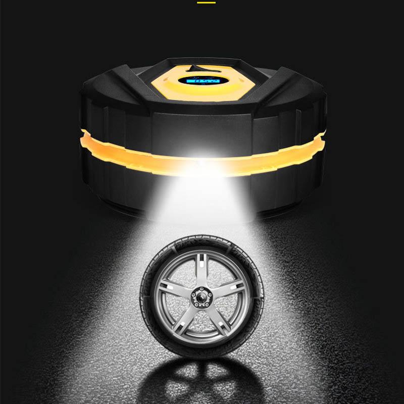 Car Air Pump Universal Portable Car Tire Air Pump Multi-function Display Car Pump Round Enhanced Digital Display Strap Light
