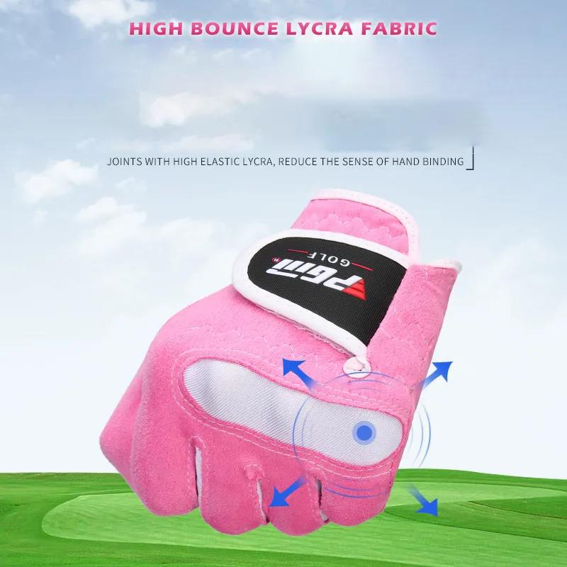 One Pair of Ladies Golf Gloves Microsoft Fiber Breathable Non-slip Left and Right Hand Sports Gloves Women