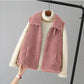 Lamb Plush Waistcoat Ladies Short Outer Wear Short Autumn and Winter New Loose High-end Waistcoat All-match Short Jacket