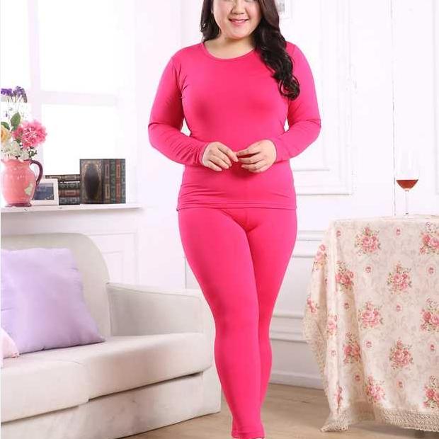 Add Fertilizer To Increase Thermal Underwear Ladies Pajamas Plus Velvet Thick Fat Plus Size Autumn Clothes Long Pants