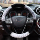 Winter Warm Plush Car Steering Wheel Cover Soft Elastic Embossed Handle Cover for Family Car SUV Truck