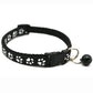 Dog Cat Collar Small and Medium-sized Dog Teddy Adjustable Pet Leash Collar Cute Paw Printing Bell Collar Solid Nylon Collar Dogs Cats Neck Decor