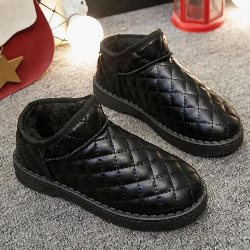 Women's Snow Boots Winter Warm Plus Velvet Flat Shoes Waterproof Non-slip Warm Ankle Boot Short Boots